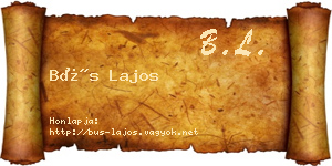 Bús Lajos névjegykártya
